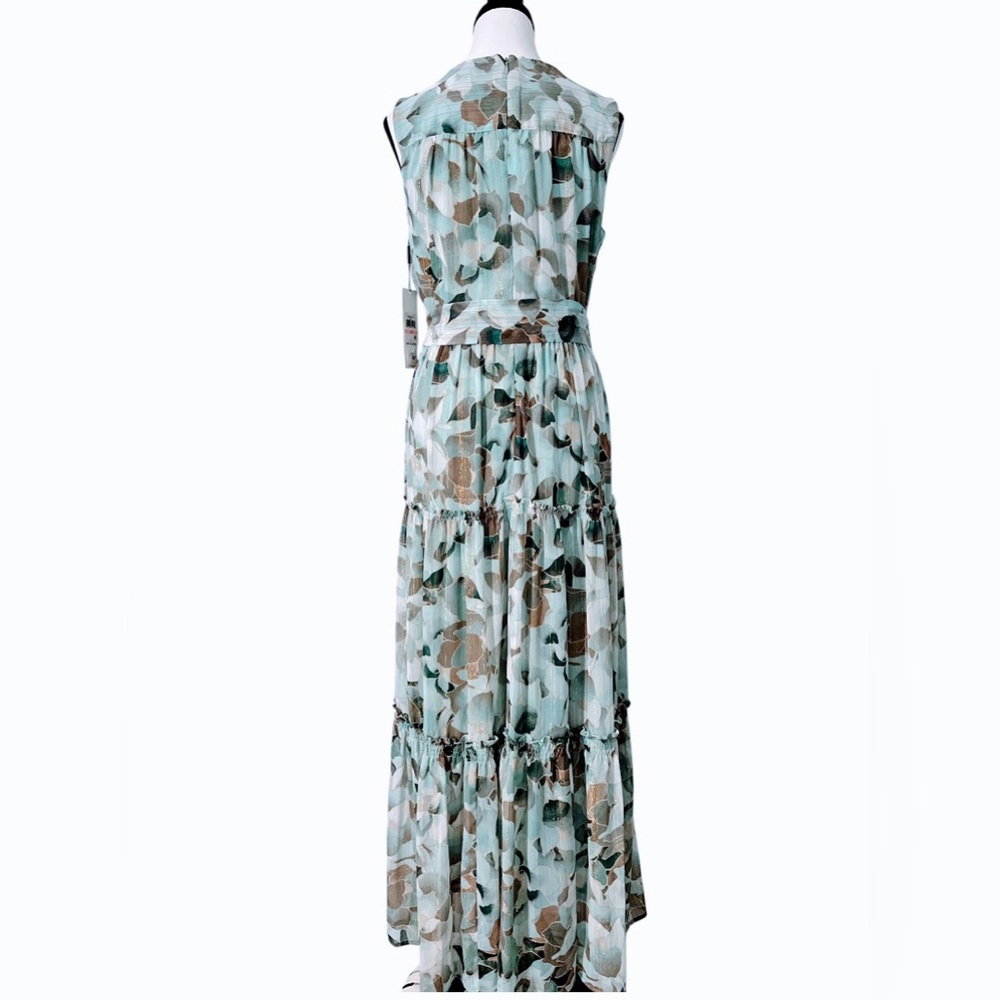 Calvin Klein Green Floral Tiered Maxi Dress | NWT | Size 10 - Picture 3 of 10